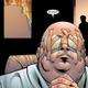 Kingpin recovering in his office and looking at New York after being shot in the eyes, drawn by David Ross.